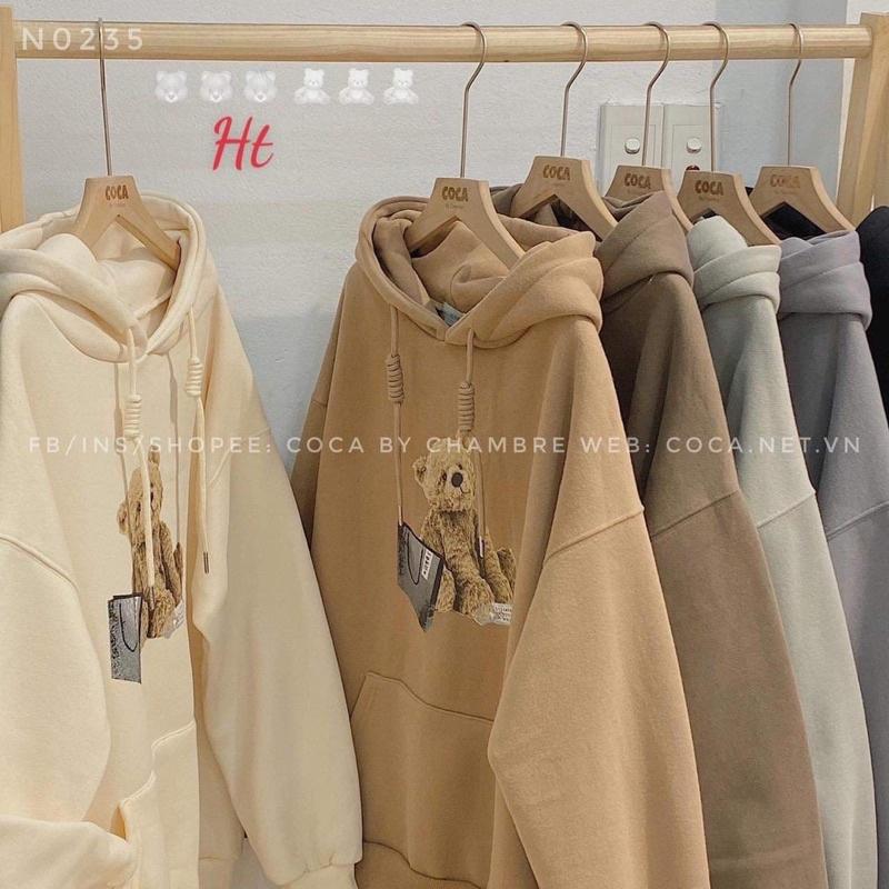 Áo hoodie Cotton gấu túi xách H2A