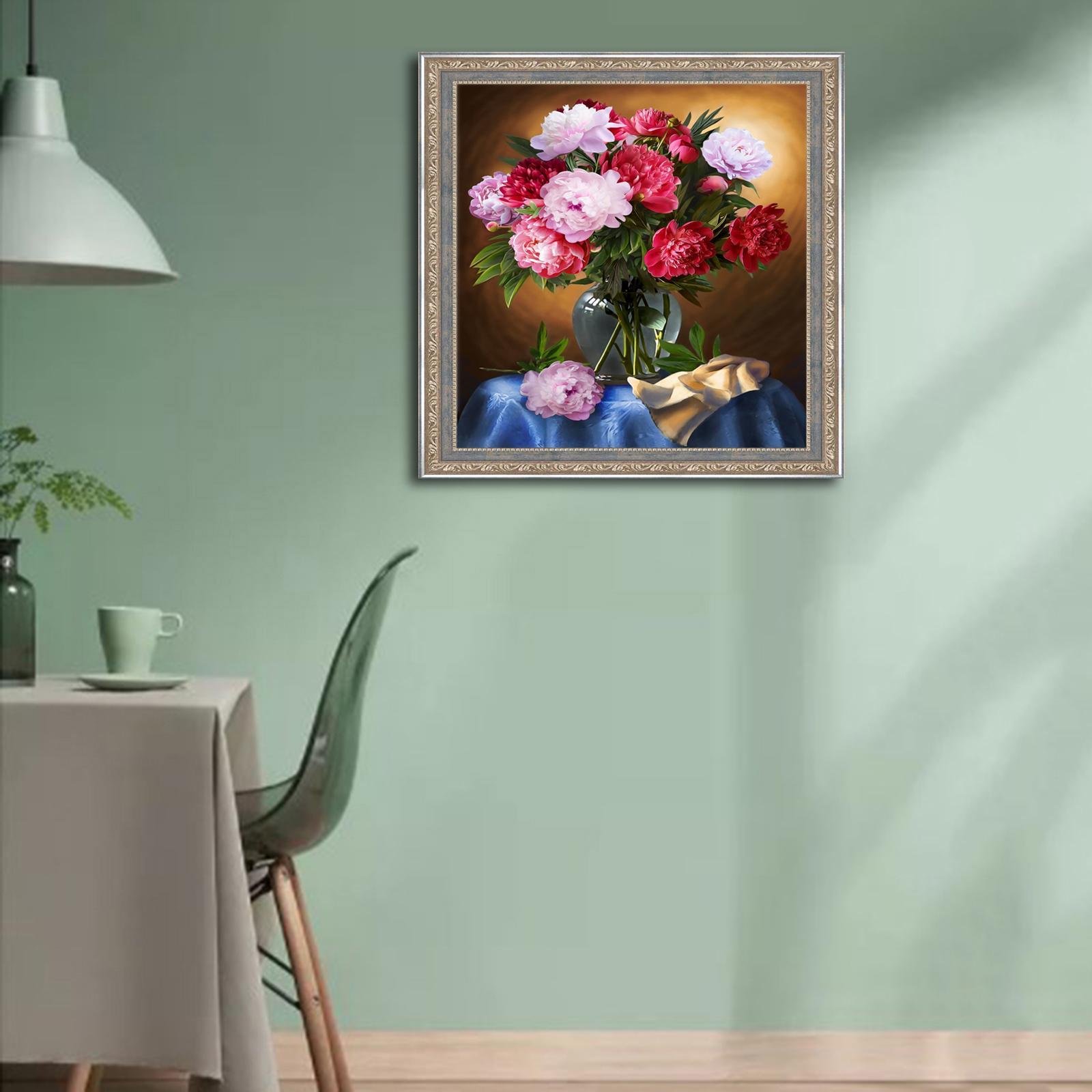 Flower Cross Stitch Kit Embroidery Starter Kits with Accessories Floral Pattern DIY Needlework for Adults Kids, Beginners, Home Wall Decor