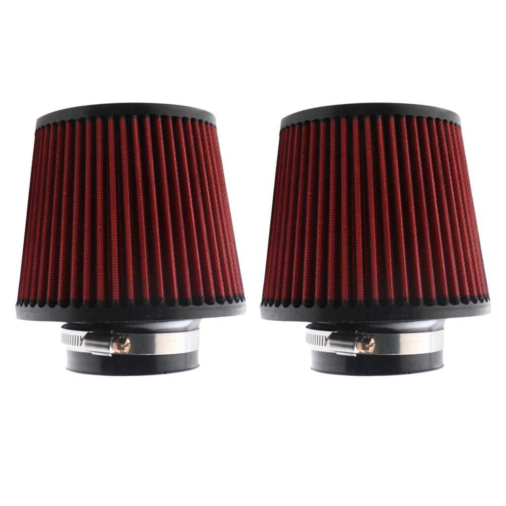 2pcs 76mm 3inch Neck Double Cone High Intake Air Filters for Auto Overhaul