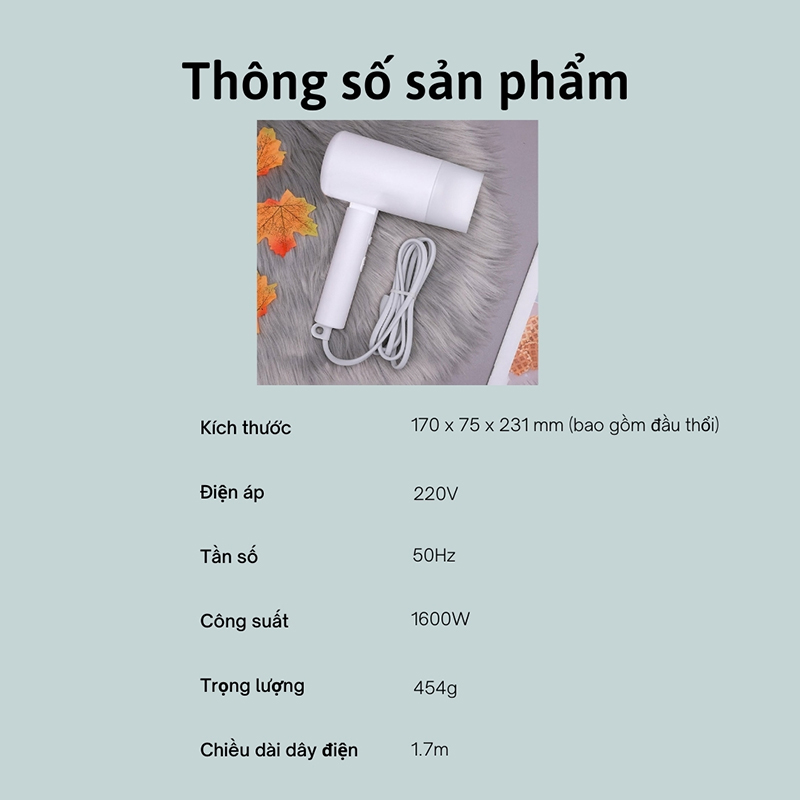 Máy sấy tóc mini 2 chiều nóng lạnh thông minh