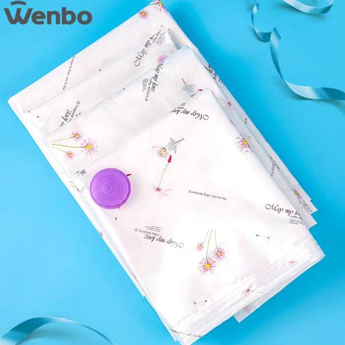 Combo 8 Túi Hút Chân Không Đựng Quần Áo, Chăn Màn, Ga Gối - Túi Hút Chân Không Kèm Bơm Tiện Dụng