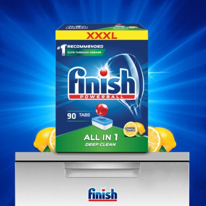 COMBO FINISH: Viên rửa bát All in one 90 + Bóng 750ml + Muối 1,2kg