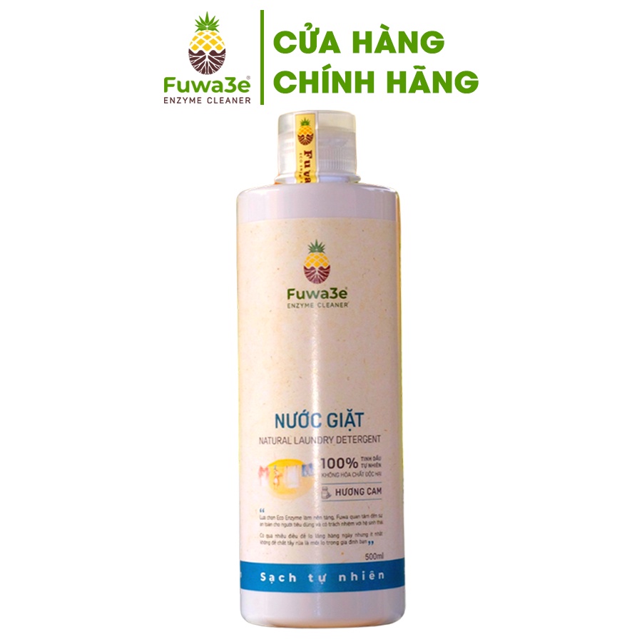 Nước giặt quần áo hữu cơ Fuwa3e an toàn cho bé chuyên giặt lụa hương cam 500ml