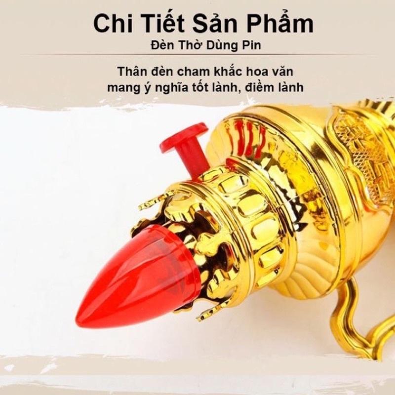 Đèn Thờ Sử Dụng Pin Vĩnh Cửu Kiểu Dáng Cổ Kính Trang Nghiêm, An Toàn Tiết Kiệm Điện Khi Sử Dụng