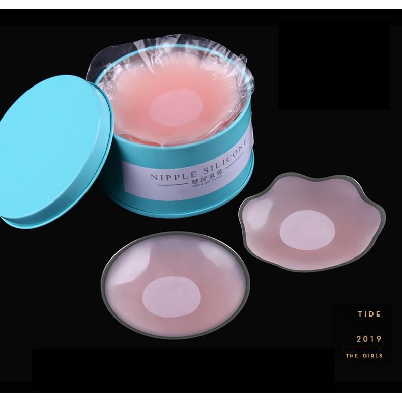 Cặp Dán Ngực Hình Siêu Dính-Miếng dán ngực silicon nhiệt tự thân