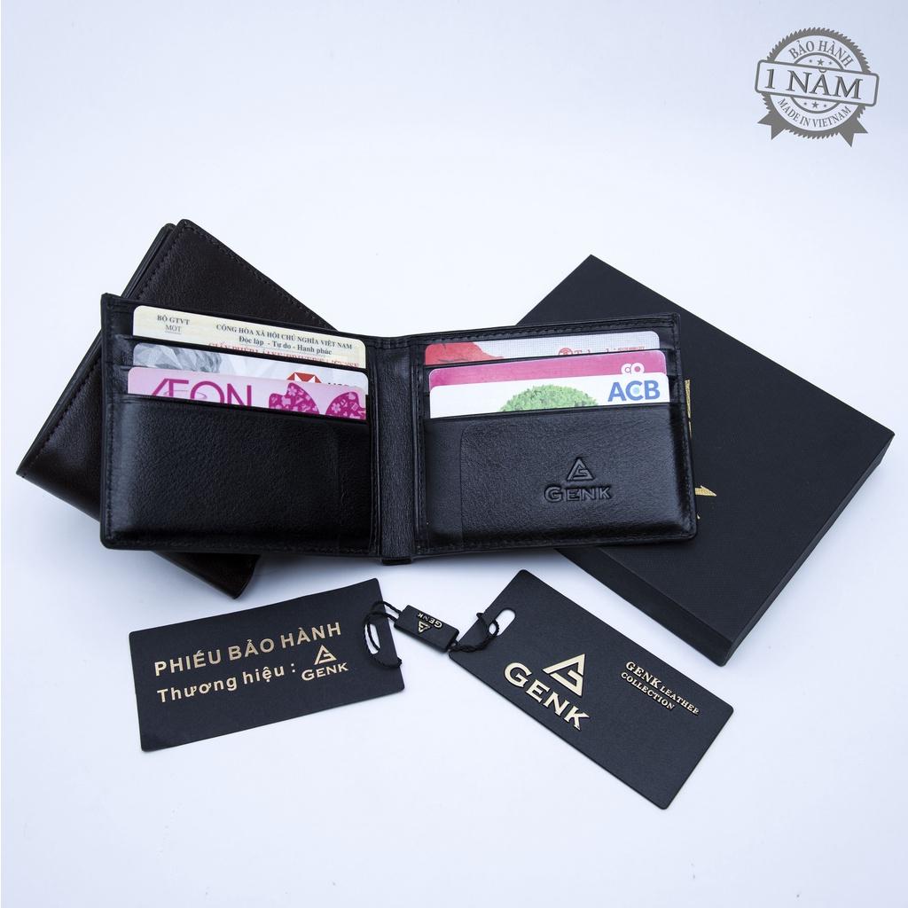 Ví mini đựng thẻ card holder da thật cao cấp nappa nam nữ Genk - GBS02