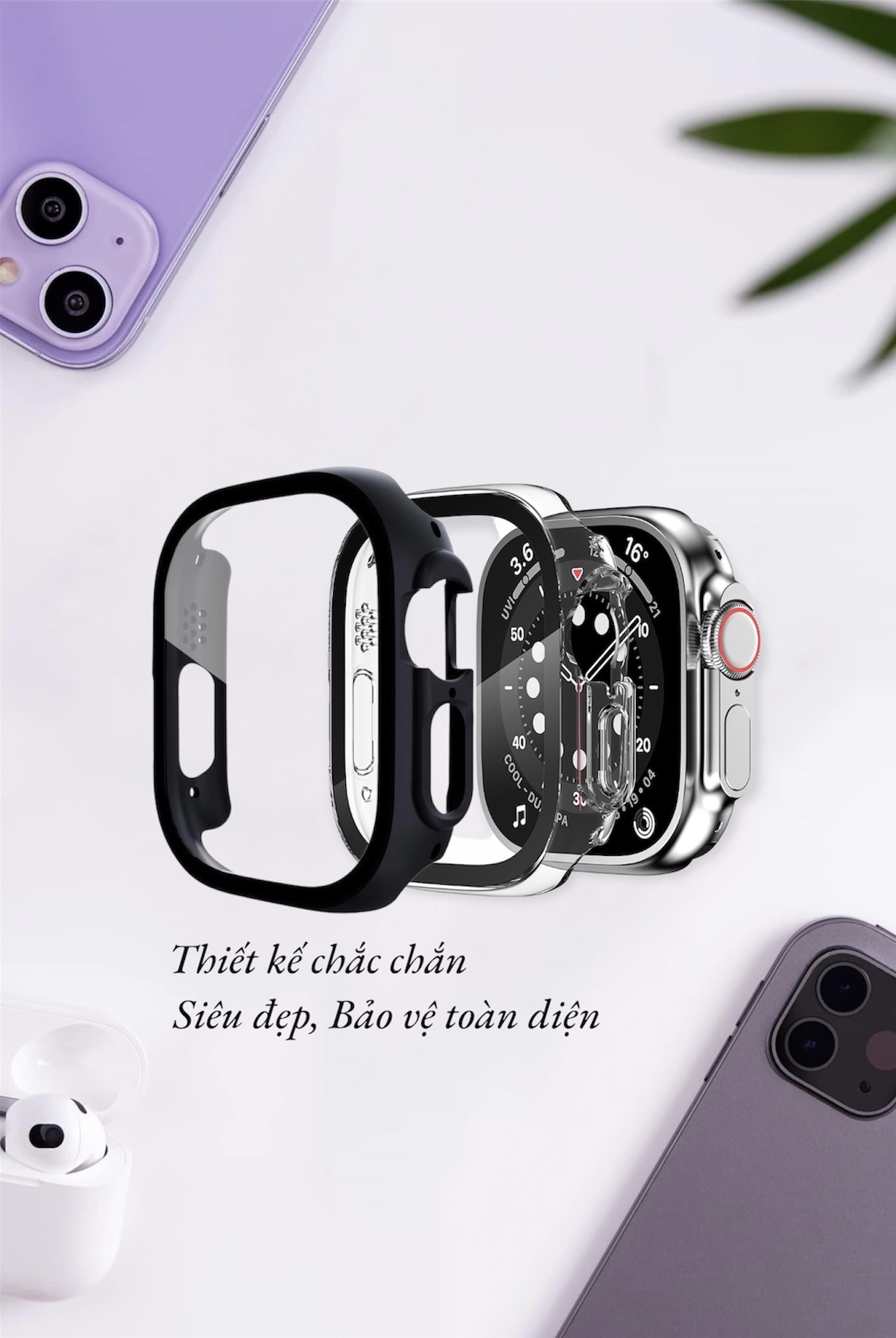 Ốp Bảo Vệ Apple Watch Ultra / Apple Watch Series, Kai.N Curved Glass - Hàng Chính Hãng