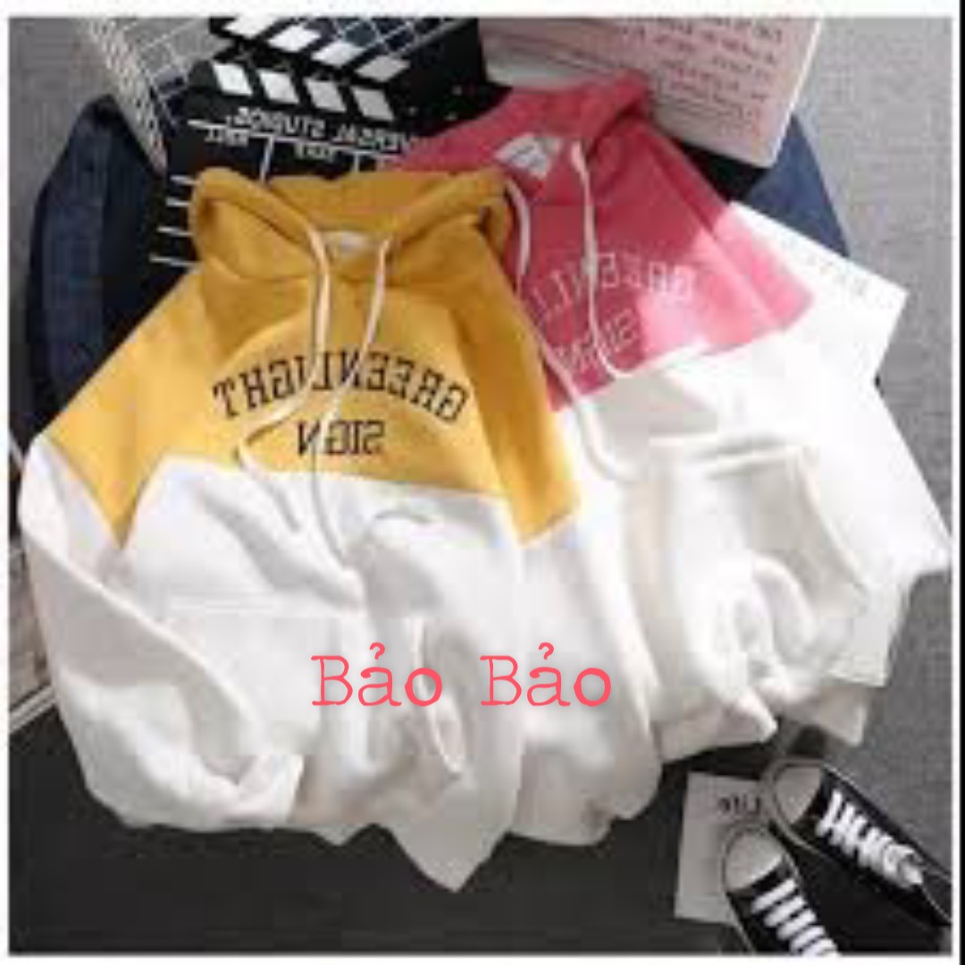 Áo nỉ hoodie nam nữ form rộng, phối 2 màu nhẹ nhàng xinh xắn, chất nỉ mềm mịn, không bai xù