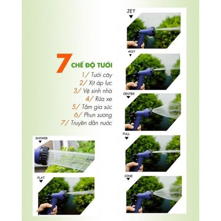 Vòi Nước Dãn Nở 30M Với 7 Chế Độ Xịt Tiện Lợi, Cực Thích Hợp Để Rửa Xe, Tưới Cây - Vận Chuyển Miễn Phí Toàn Quốc