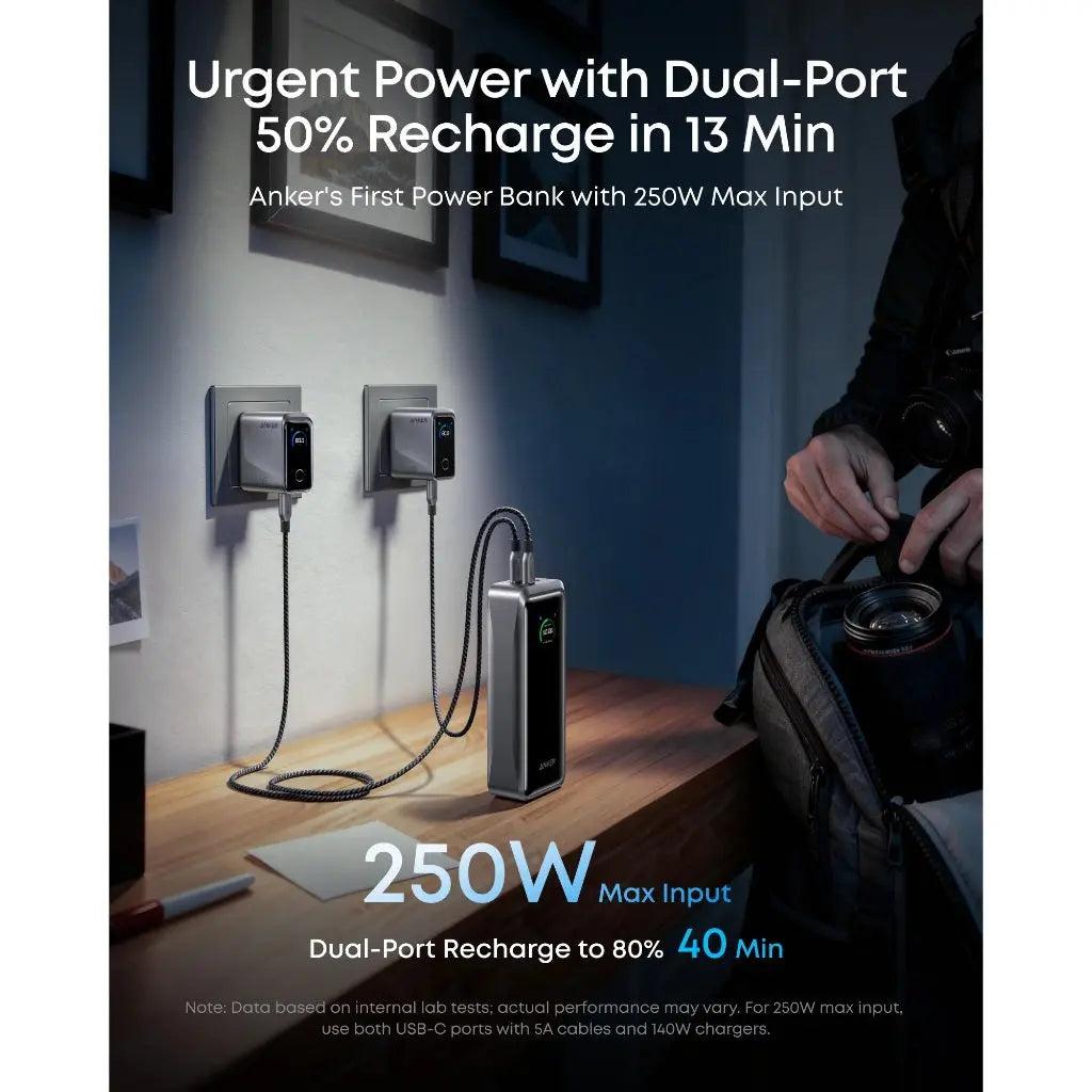 Sạc dự phòng Anker Prime 2C1A 300W 26250mah Đen A110A - Hàng Chính Hãng