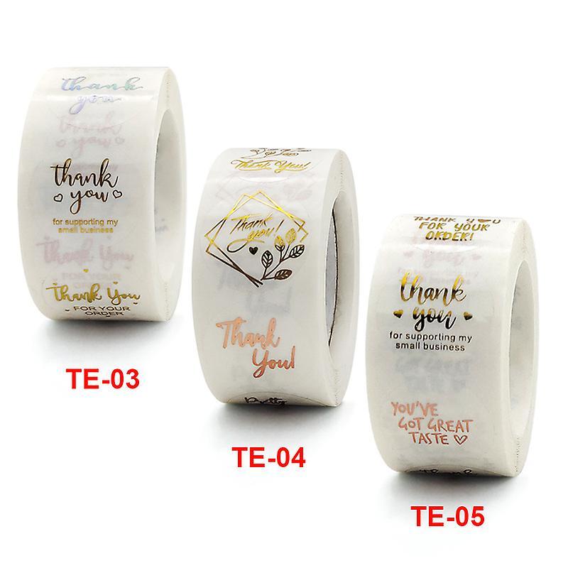 Bronzing Cảm ơn bạn Hình dán Cuộn Hình dán 500 số đầy màu sắc Vòng cho đám cưới