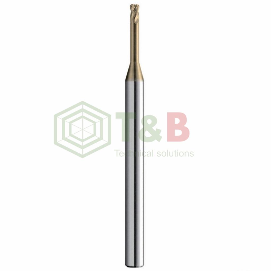 Dao Phay Bo Góc R 4 Me Cổ Dài D6 x R0.3x20x70L Union Tool Model HLRS4060-03-200,Dao phay ngón gia công sau nhiệt