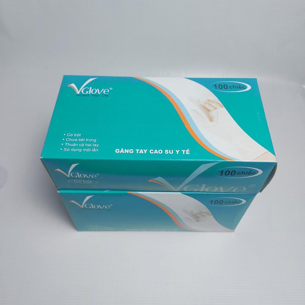 Găng Tay Cao Su Y Tế Vglove Size M 100 chiếc/ hộp