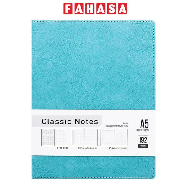 Sổ Bìa Da Cứng Doanh Nhân A5 - 192 Trang 80gsm - The Sun - Màu Xanh Ngọc