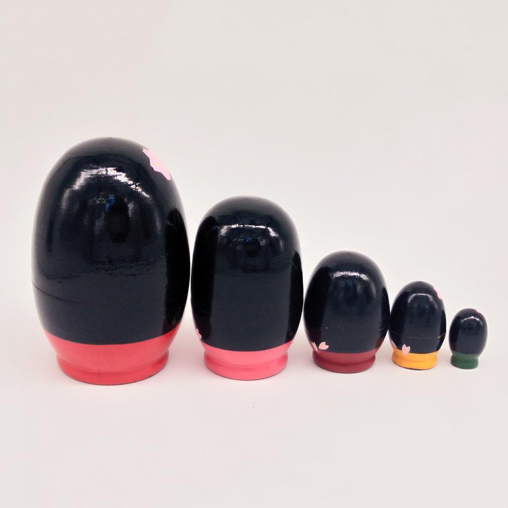 5pcs Hand Painted Matryoshka Nesting Dolls Russian Dolls Japanese Girls
