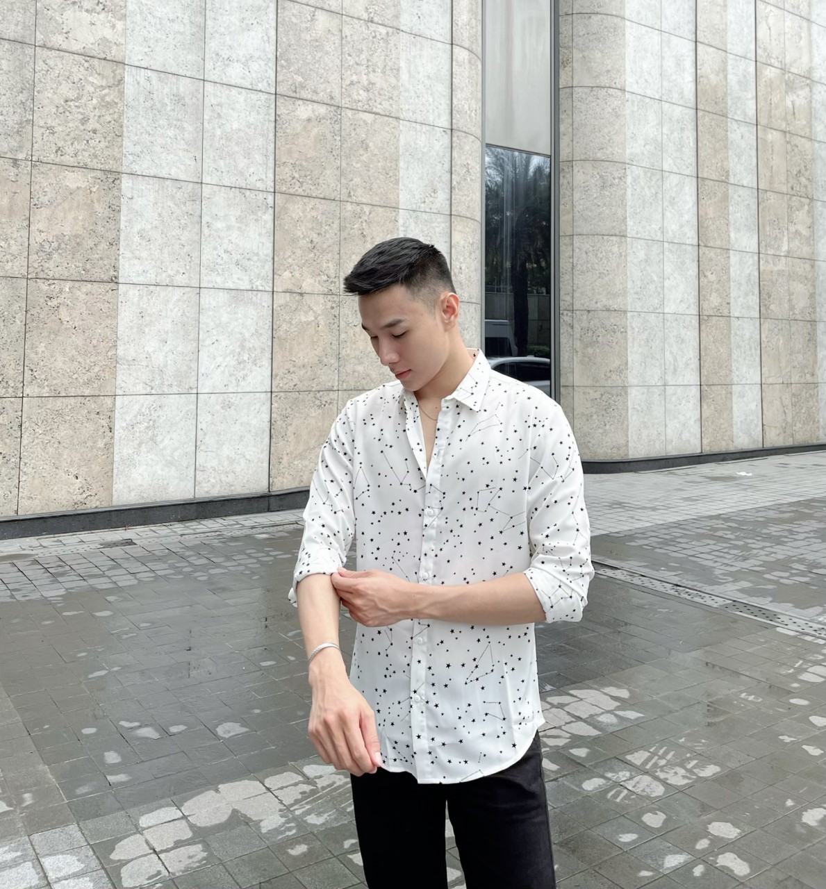 Áo sơ mi nam dài tay vải lụa cao cấp X1