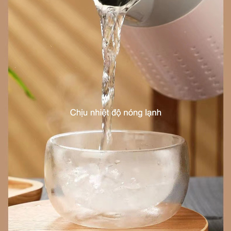 01 Cốc ly thủy tinh 2 lớp chuyên dùng ăn kem, hoa quả dầm đa năng tiện dụng (300-400ml tùy chọn)