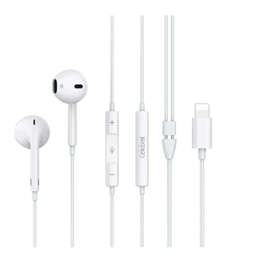 Tai nghe nhét tai có dây cổng lightning Celebrat E600 cho IOS có Mic - Hàng chính hãng