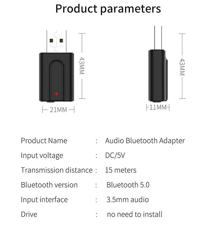 USB Thu Phát Không Dây Bluetooth 5.0 BT-T10