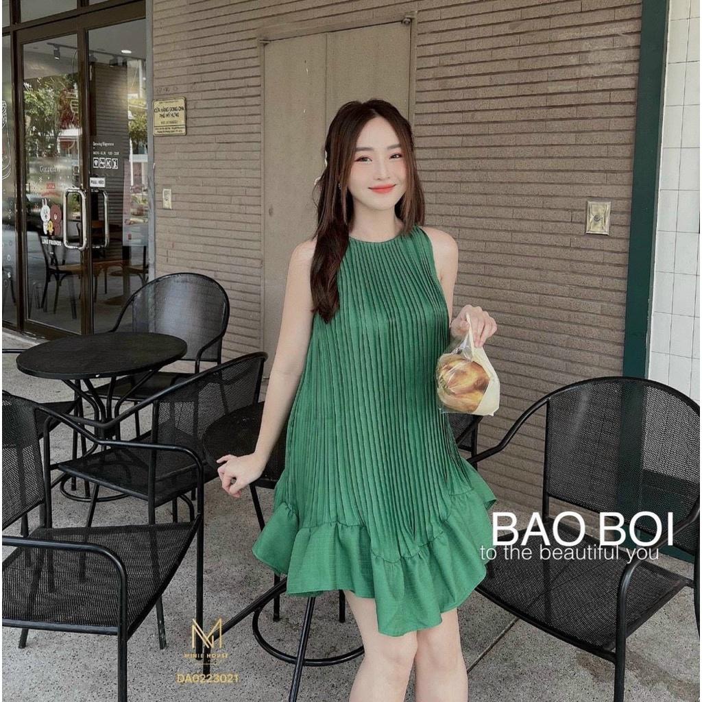 ĐẦM XẾP LY SÁT NÁCH DÁNG XÒE CỔ TRÒN CỰC XINH SIÊU PHẨM NHÀ MEOW SHOP ĐÂY Ạ