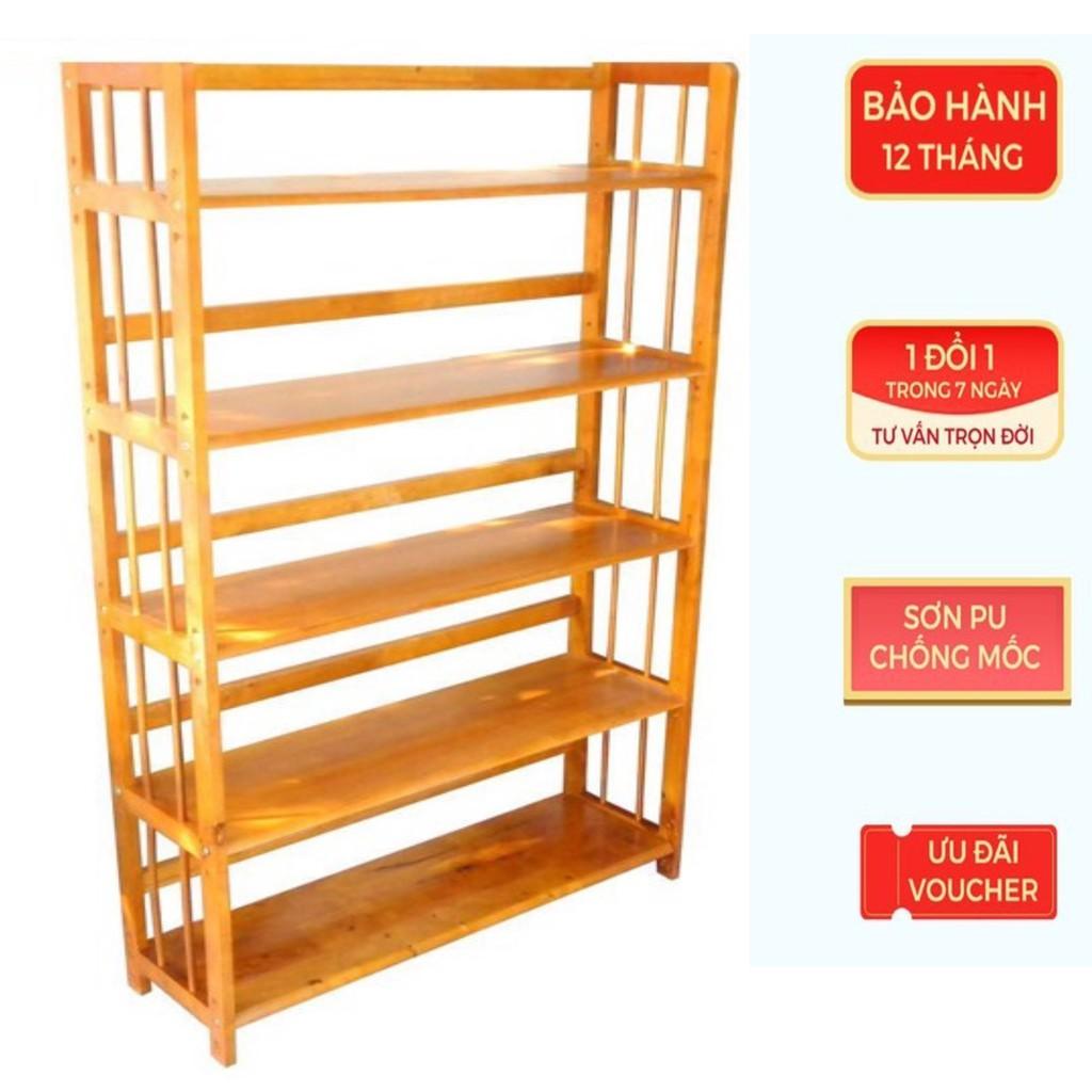 Kệ Sách Gỗ Tự Nhiên 5 Tầng Rộng 100Cm Tăng Đưa-Dễ Lắp Ráp-Kệ Đa Năng Tiện Lợi