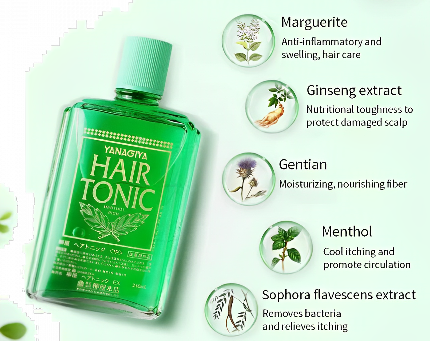  Sản phẩm dưỡng tóc Yanagiya Hair Tonic (Medium) - Bạc Hà