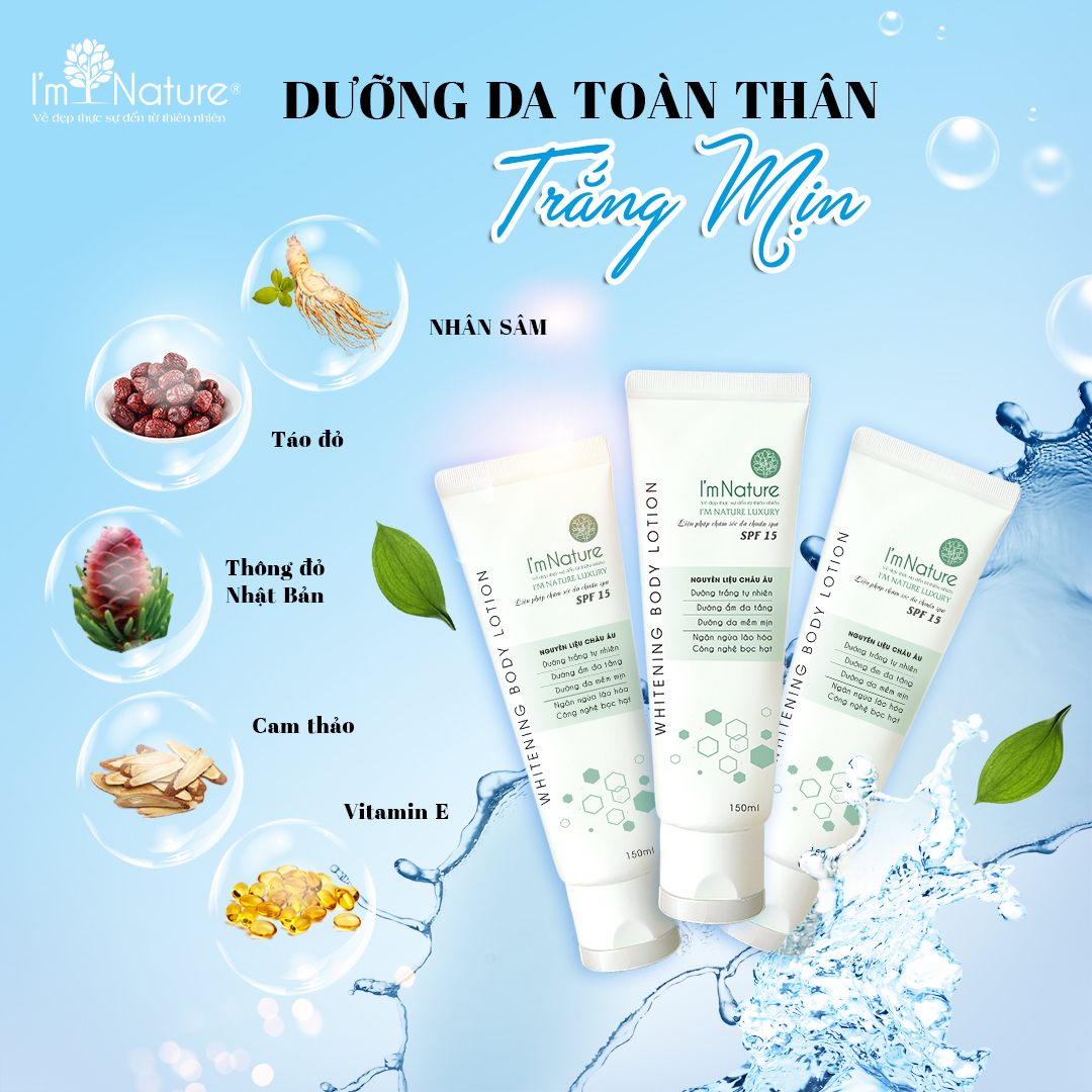 Kem dưỡng trắng da Whitening Body Lotion I'M NATURE 150ml