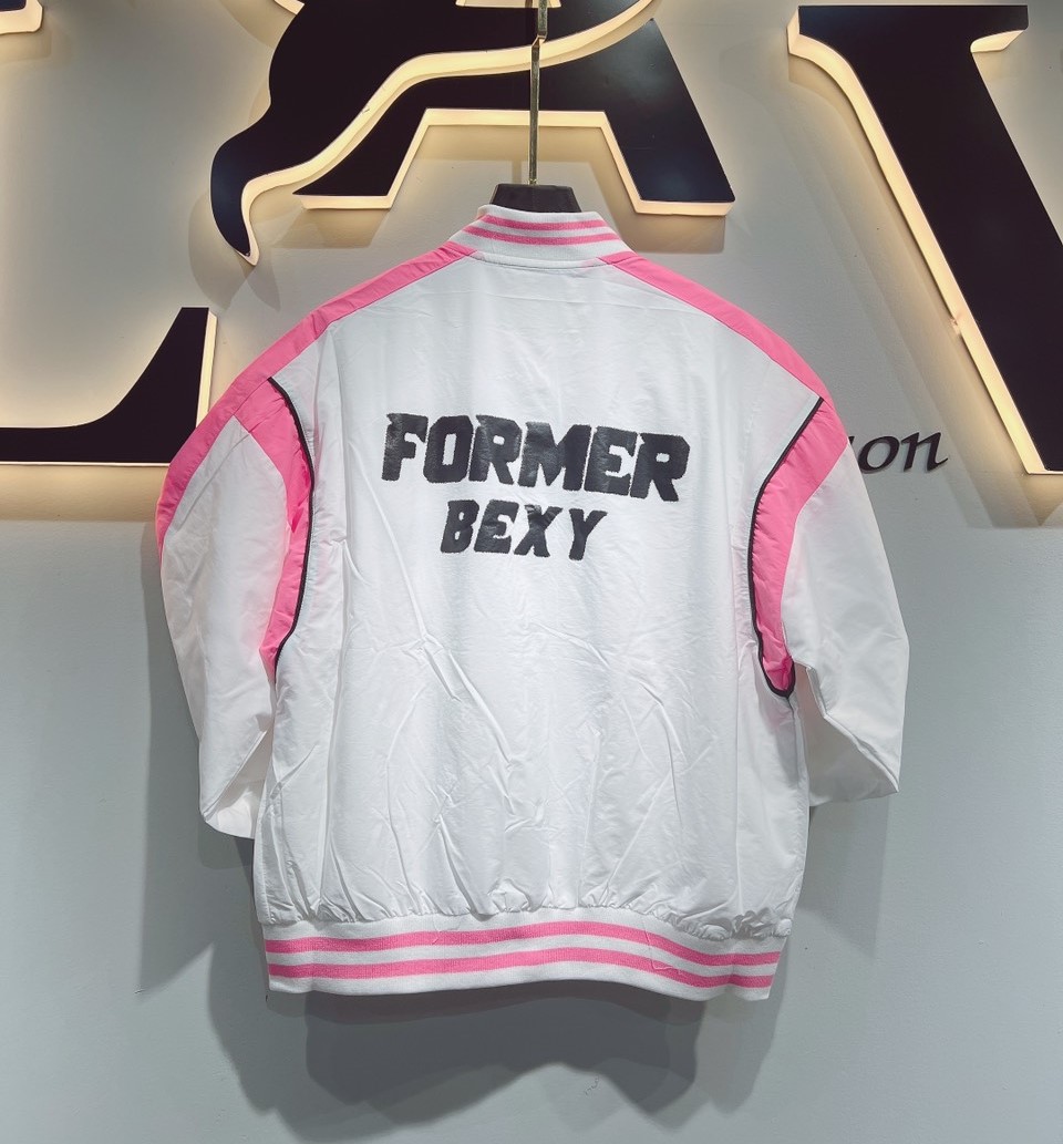 Áo khoác bomber dù trẻ em Unisex - Trắng hồng MS201186