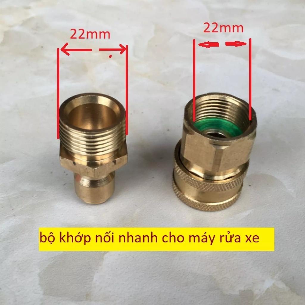 Bộ khớp nối nhanh đồng đầu ra cho máy rửa xe mini gia đình cao áp - phụ kiện máy rửa xe