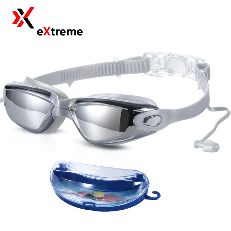 Kính bơi chống sương mờ, chống UV eXtreme KG1301 kèm nút tai, dây đeo mềm mại, thoải mái, thiết kế không trơn trượt, co giãn, kiểu dáng chuyên nghiệp