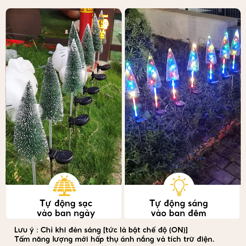 Đèn trang trí năng lượng mặt trời Cây thông, tiết kiệm điện, bóng siêu sáng, chống thấm nước - DA3202