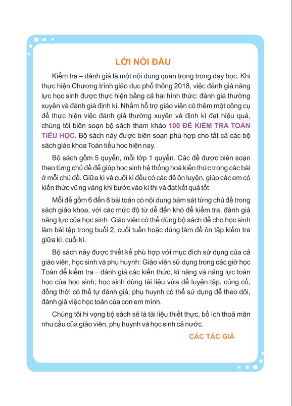 Sách - 100 Đề Kiểm Tra Toán 4 - Dùng Chung Cho 3 Bộ Sách Giáo Khoa Hiện Hành - ndbooks