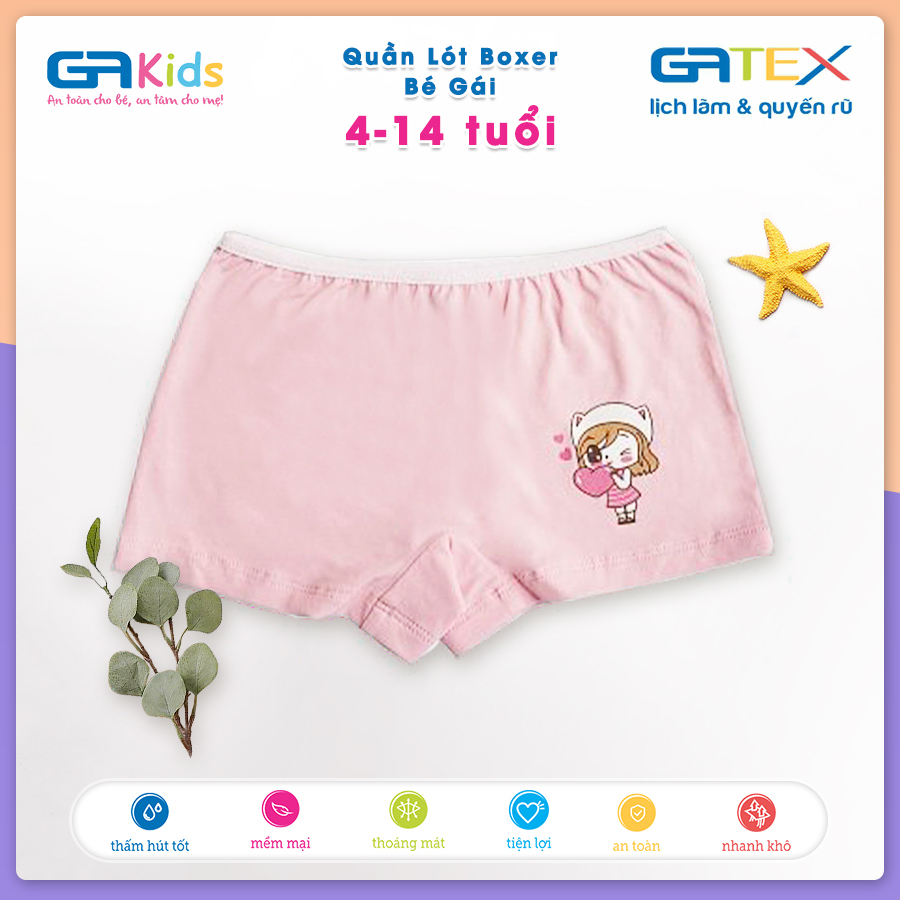 Set 3 Quần Lót Boxer Cho Bé Gái GAKIDS - Chất liệu COTTON cao cấp