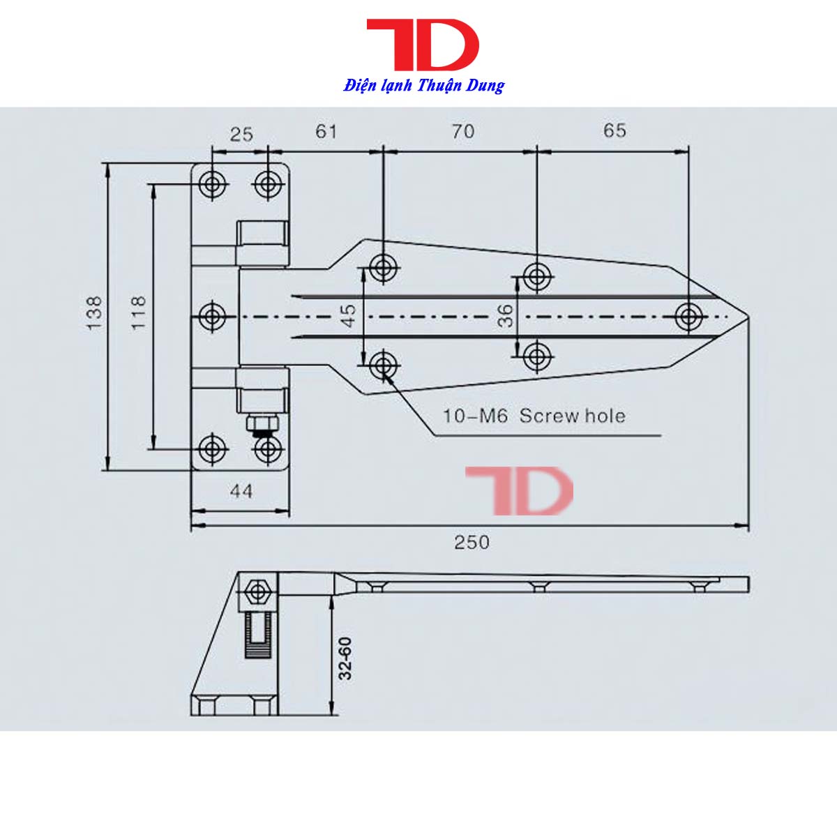 Bản lề cửa kho lạnh XL 1460, phụ kiện cửa kho lạnh, hàng chính hãng, Điện Lạnh Thuận Dung