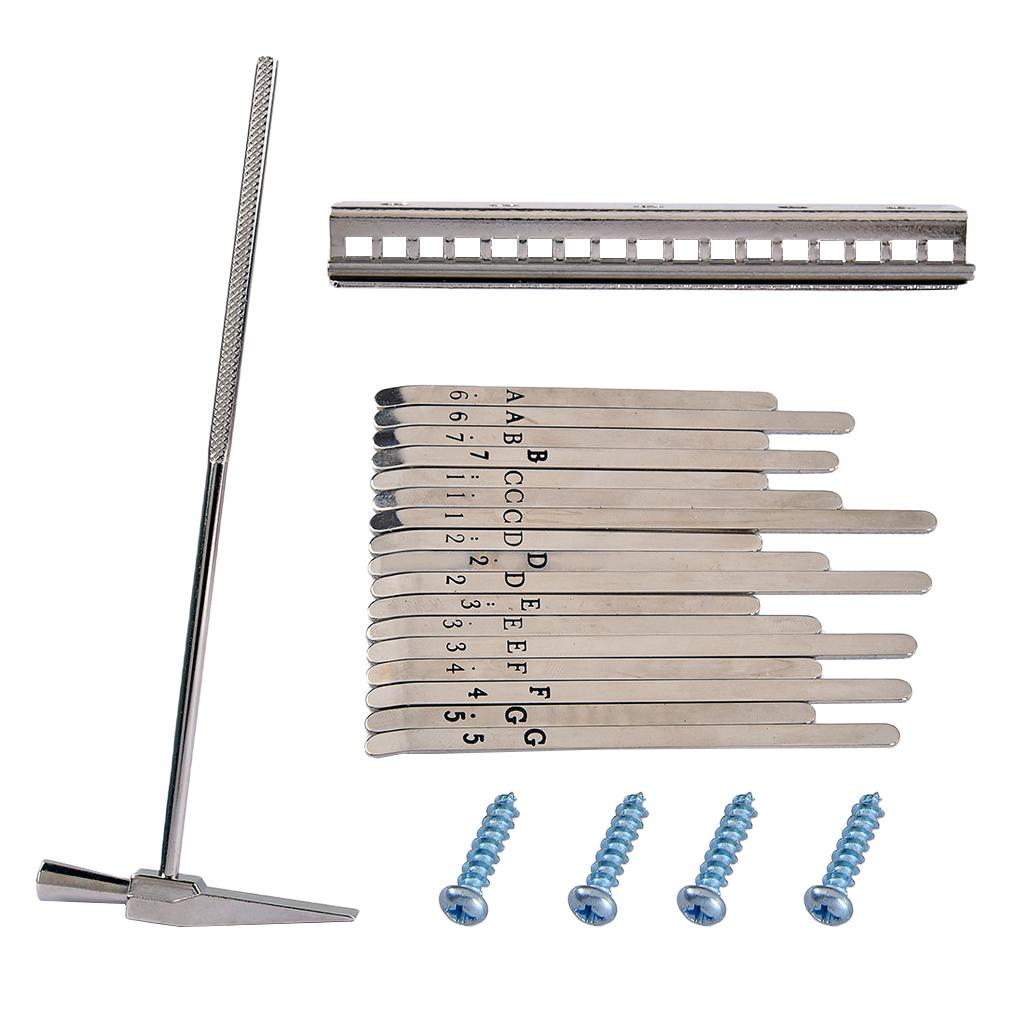 Sunnimix 1 Bộ DIY Ngón Tay Cái Đàn Piano Thép Không Gỉ Phím Phần Cứng Cho 17 Phím Kalimba Linh Kiện Thay Thế