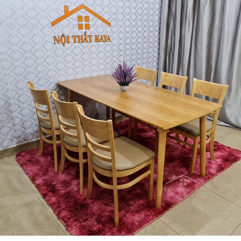 Bộ bàn Lunar 6 ghế Mostar 1m6 (Nâu) 80cm x 160cm x 75cm Mặt bàn HDF lõi xanh nhập khẩu Malaysia