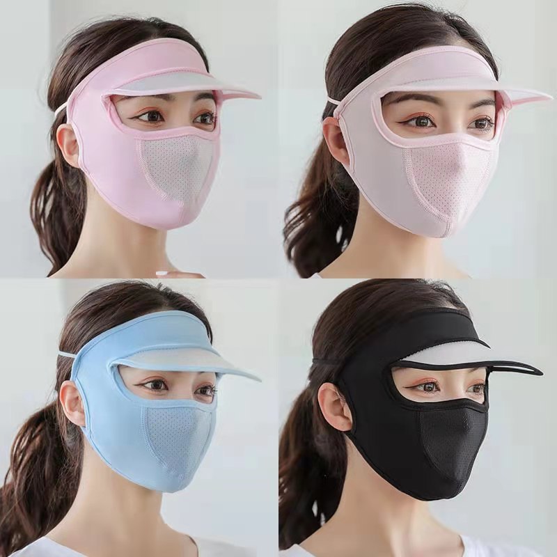 Khẩu Trang Chống Nắng Có Vành Che Kín Toàn Bộ Mặt Chống Tia UV, Bụi Bẩn Cho Nữ