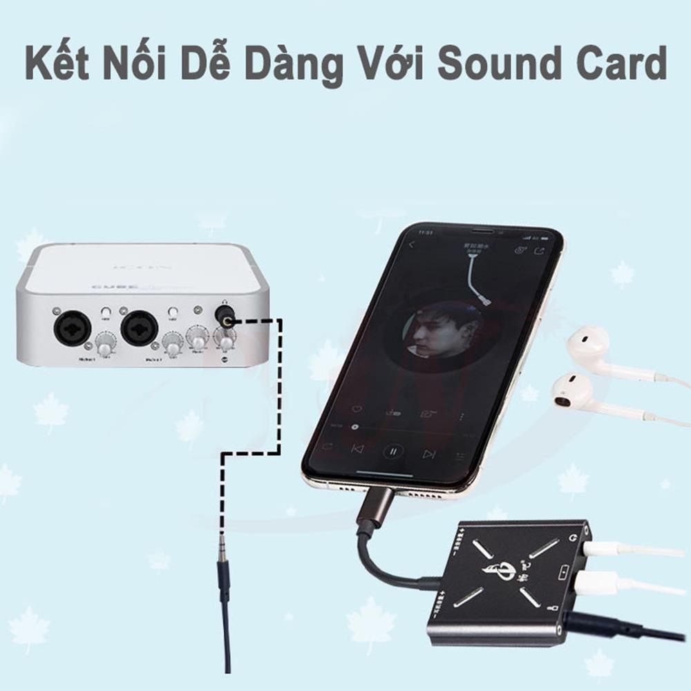 Dây livestream ,cục phát livestream VINETTEAM 01 âm thanh Stereo dành cho Iphone, dùng trong thu âm livestream hát karaoke online -hàng nhập khẩu