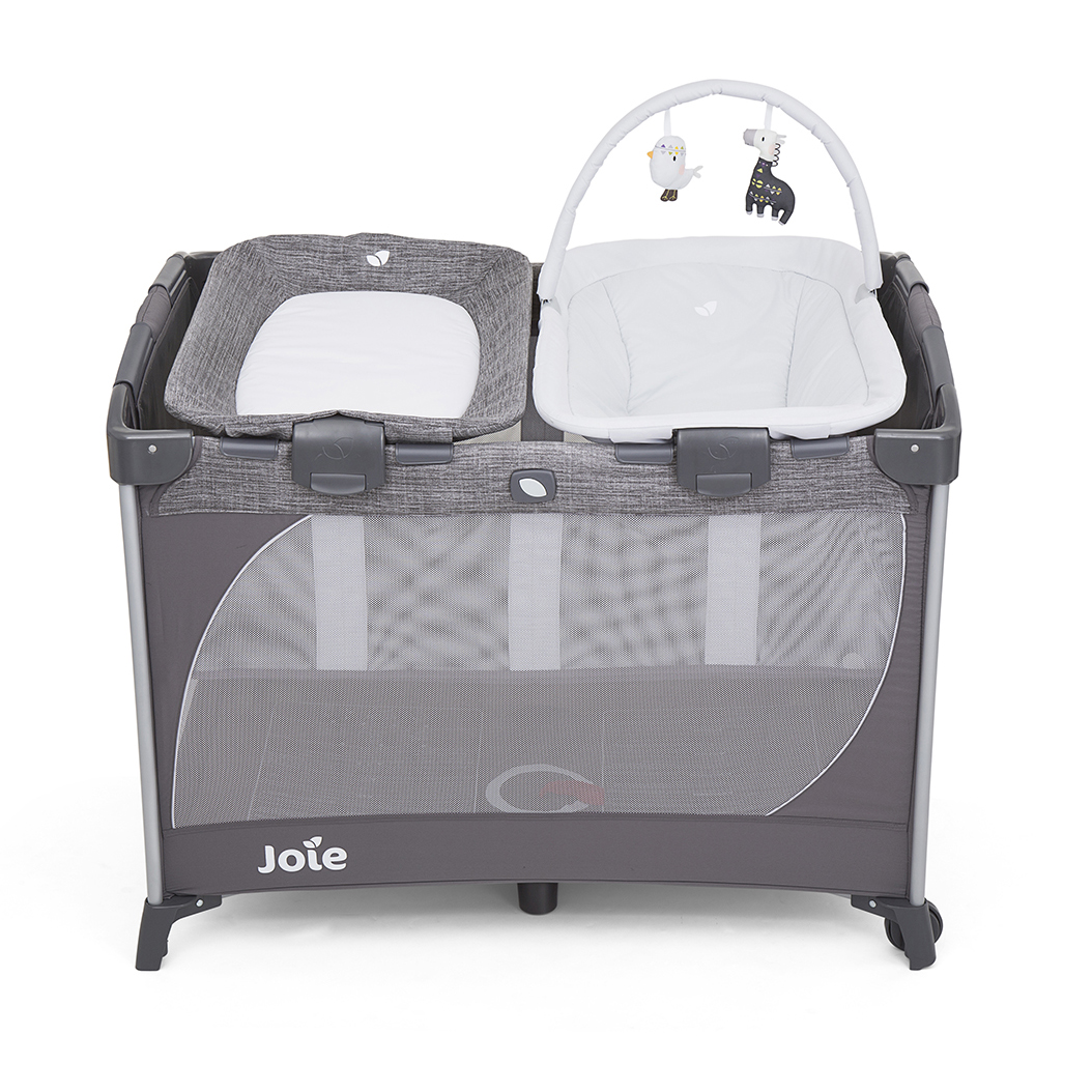 Giường cũi trẻ em Joie Commuter Change &amp; Snooze Linen Gray