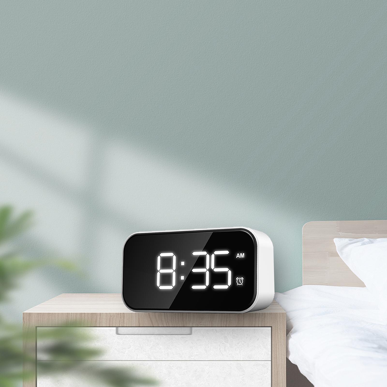 Alarm Clocks Small Desktop Clocks USB Port for Charging 12/24H for Bedroom -
