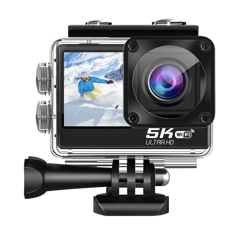 Camera Hành Động Chống Rung 5K Wifi 4K 60fps Màn Hình Kép Camera Thể Thao Chống Nước Góc Rộng 30M Có Điều Khiển Từ Xa