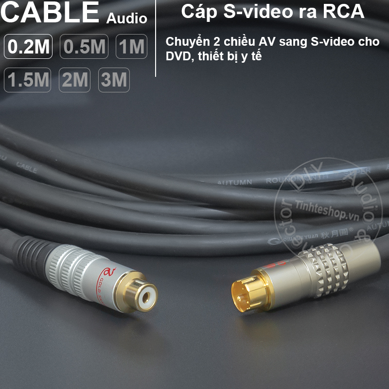 Cáp chuyển S-video sang AV cái DIY 0.2 đến 3 mét - RCA female to S video male cable