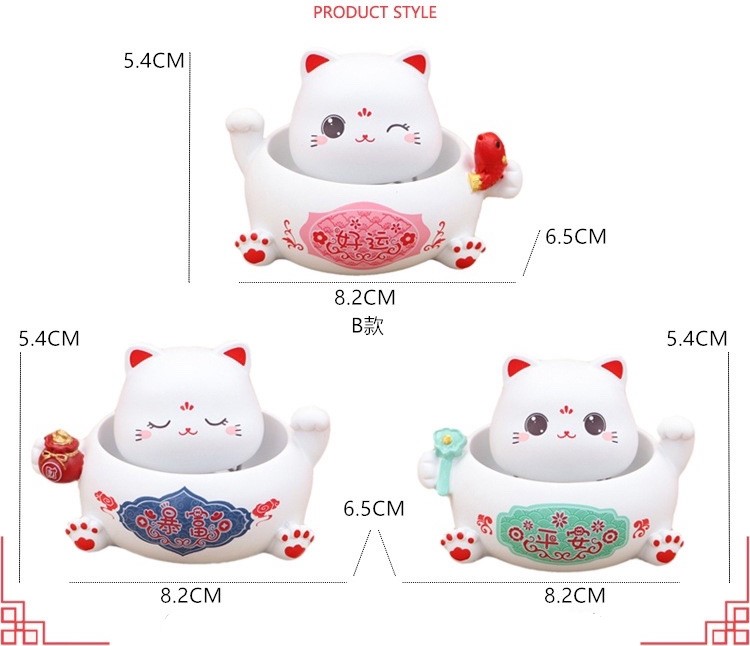 Mèo May Mắn Lắc Đầu Trang Trí Ô Tô- Hàng Chính Hãng