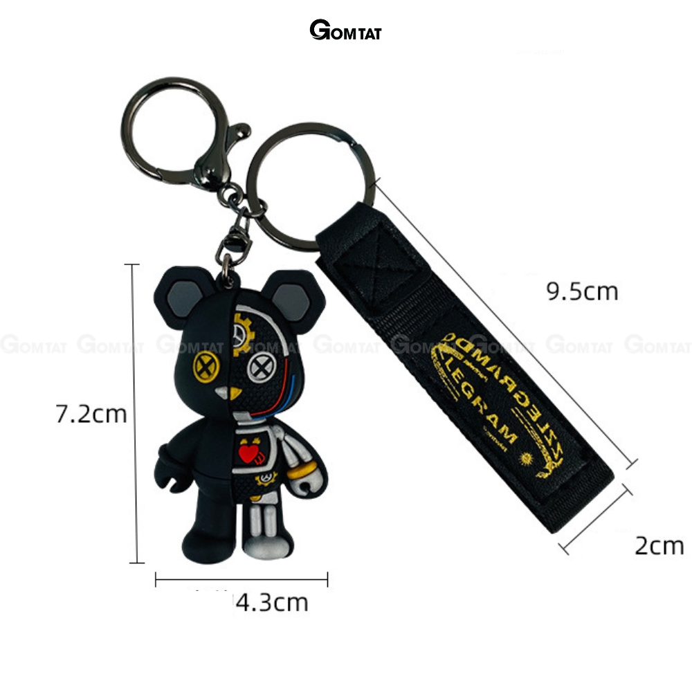 Móc khóa gấu cute GOMTAT treo trên balo, túi xách siêu dễ thương - GAUNUA-KEY-007