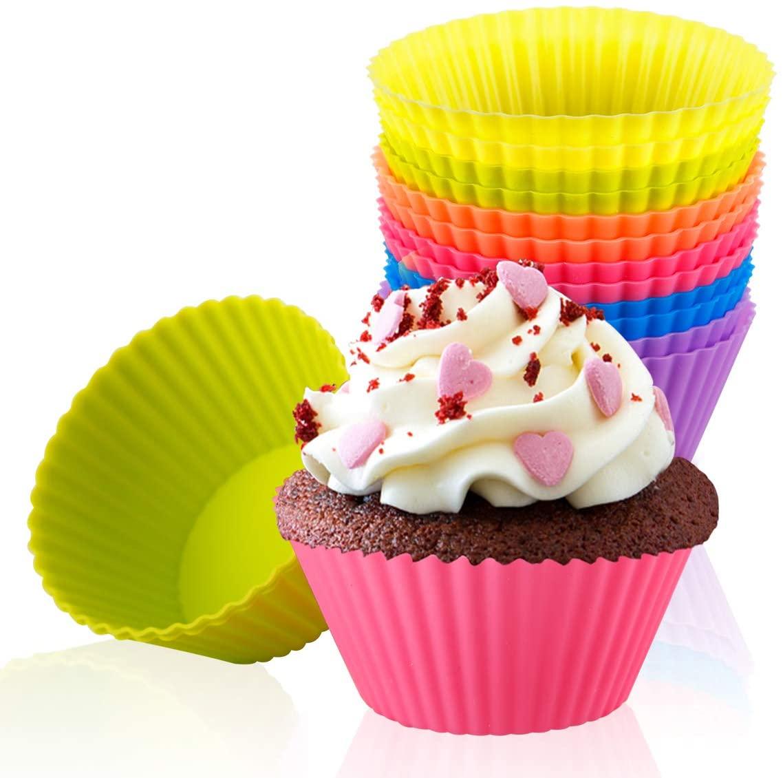 Khuôn bánh cupcake bằng silicon dáng tròn tiện dụng