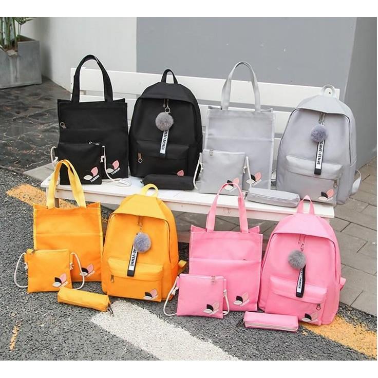 BỘ 4 MÓN BALO VỚI 3 CHIẾC LÁ NGỘ NGHĨNH