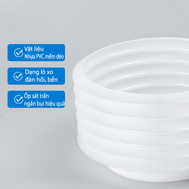 Chụp che chống bụi khoan lỗ trần thạch cao, gỗ để lắp đèn downlight, loại D125-160 tùy chọn