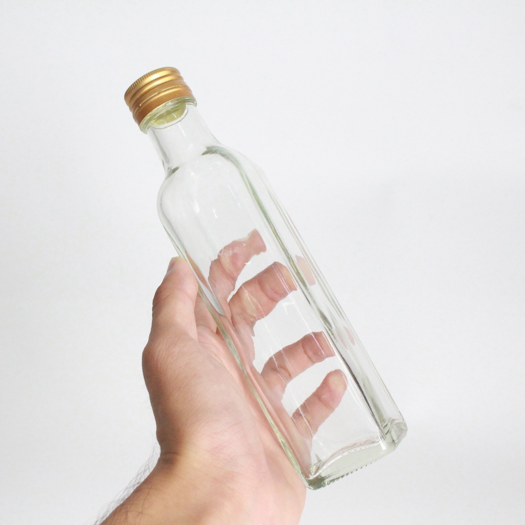 Chai thủy tinh 250ml FREE SHIP Chai đựng mật ong, chất lỏng 250ml nắp nhôm vàng