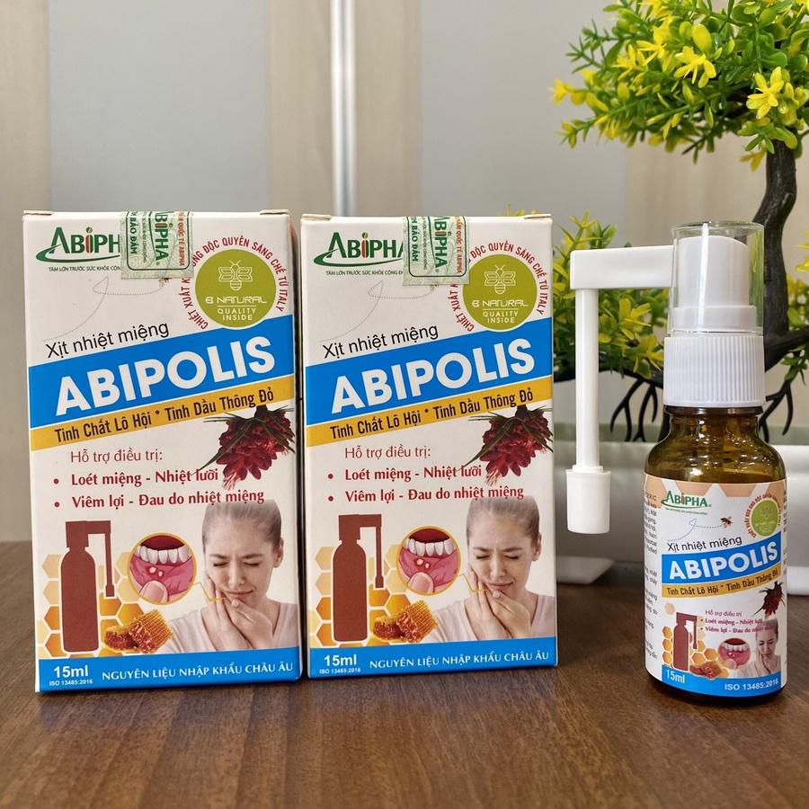 Xịt nhiệt miệng Abipolis- Giảm đau, Viêm loét miệng lưỡi chỉ 1 vài lần xịt. Đơn giản &amp;amp; Dễ mang theo; Sử dụng.