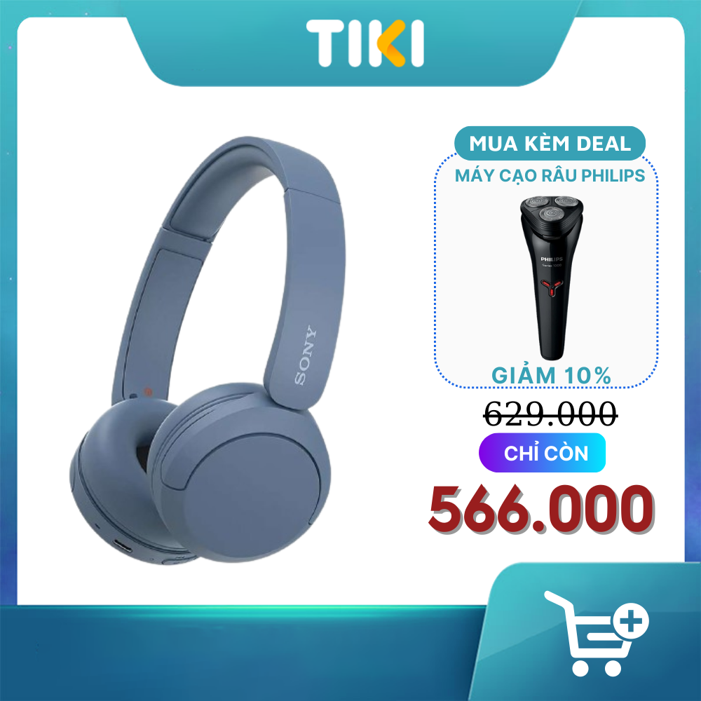 Tai Nghe Chụp Tai Bluetooth Sony Wh - Ch520 - Hàng Chính Hãng - Xanh Dương